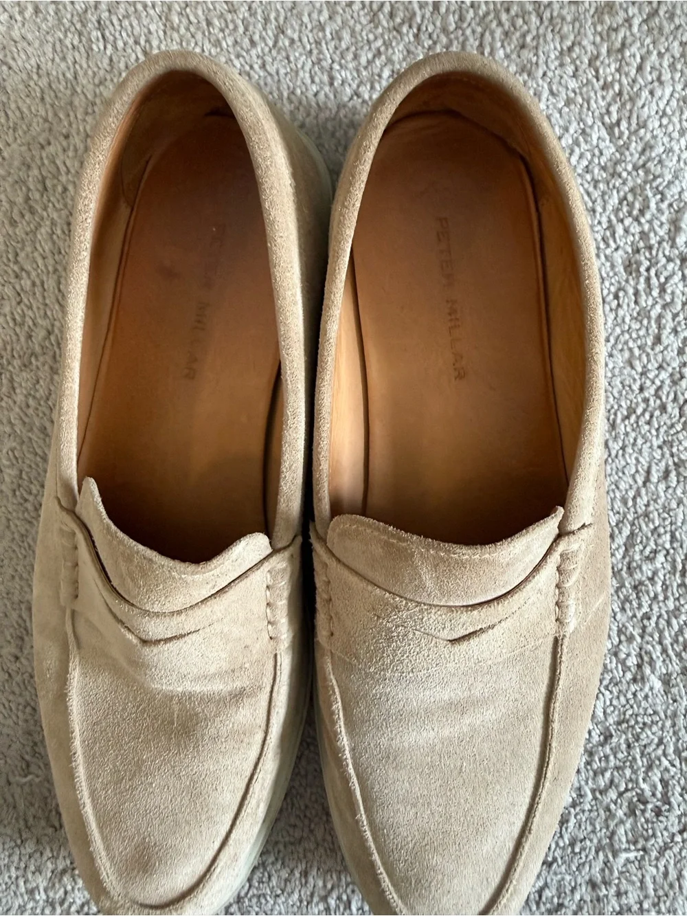 Suitsupply Beige Suede Penny Loafers